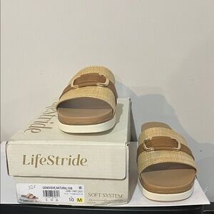 LifeStride Genevie Natural Slide Sandals